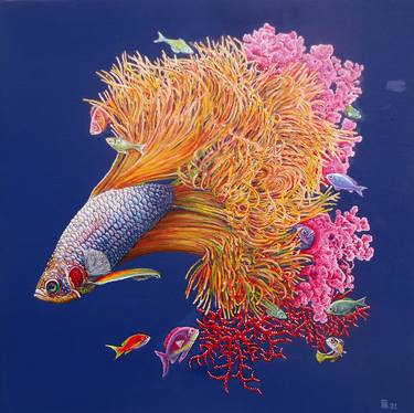 Print of Surrealism Fish Paintings by Grigor Velev