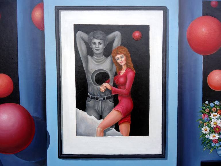 Original Surrealism Love Painting by Grigor Velev