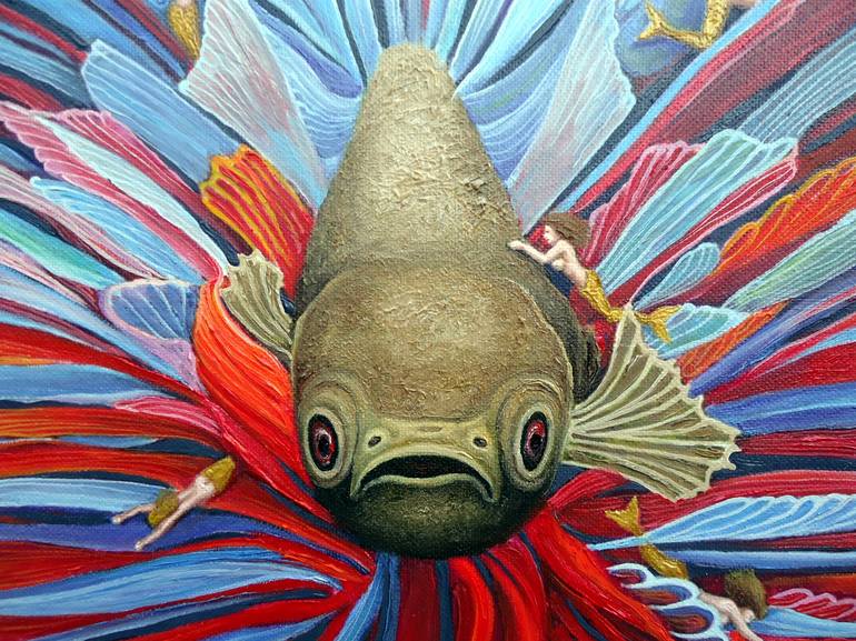 Original Photorealism Fish Painting by Grigor Velev