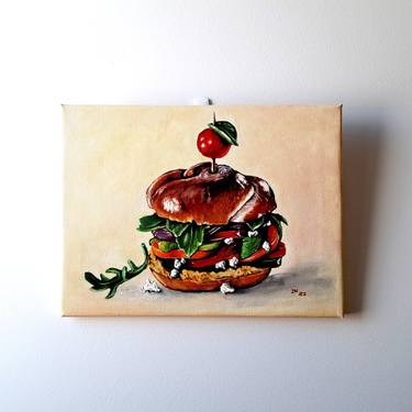 Burger Original Oil Painting Hyperrealism Wall Art thumb