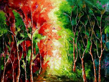 Original Abstract Nature Paintings by Bahadur Singh