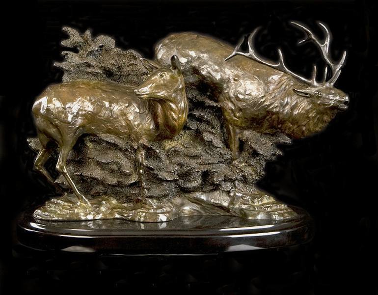 Original Fine Art Animal Sculpture by Ricky Hill