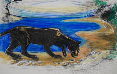 Original Expressionism Animal Drawing by Laurine Peeters