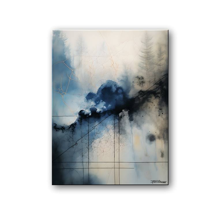 Original Abstract Mixed Media by Eloise Holbrook | Abstract Art on Acrylic | TREES OF WINTER 2 - 48 X 36 X 1.5 inch