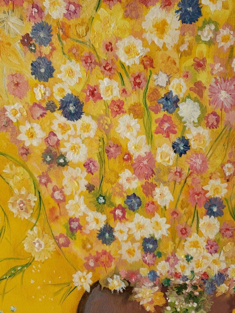Original Expressionism Floral Painting by Rey Vinas