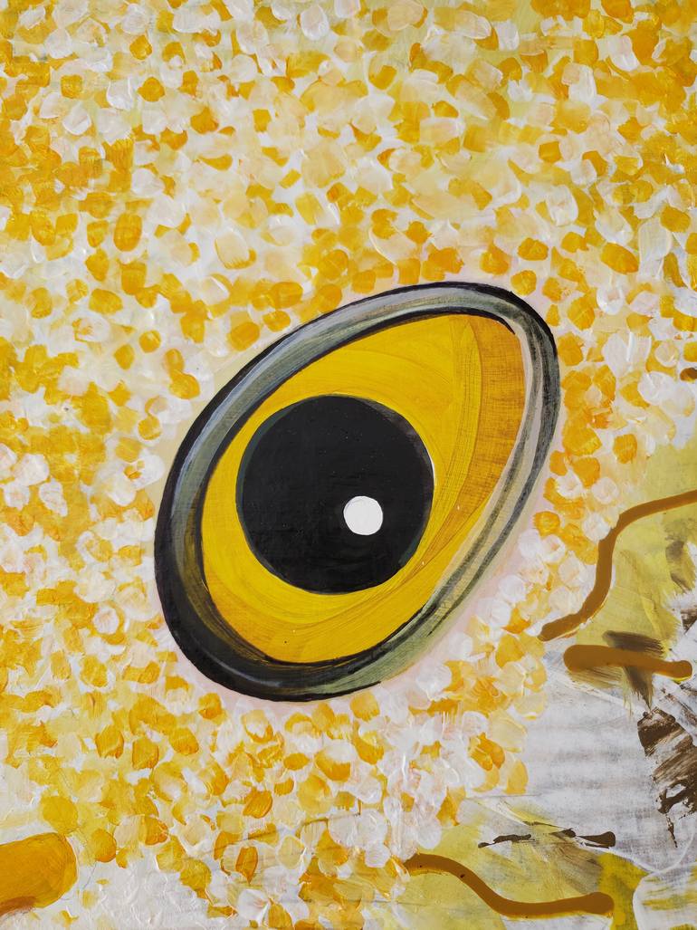 Original Expressionism Cats Painting by Rey Vinas