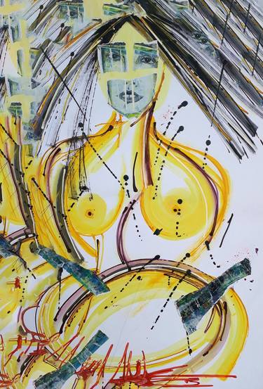 Original Expressionism Women Mixed Media by Rey Vinas