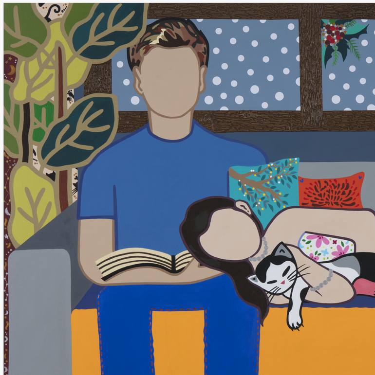 Original Illustration Family Painting by Mia Kim