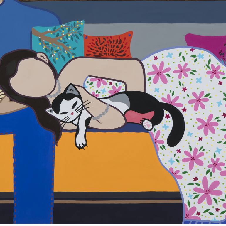 Original Illustration Family Painting by Mia Kim