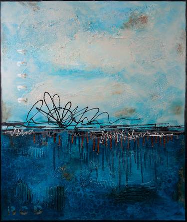 1902 - DEEP BLUE OCEAN - February 2019 - Mixed media, acrylic on canvas thumb