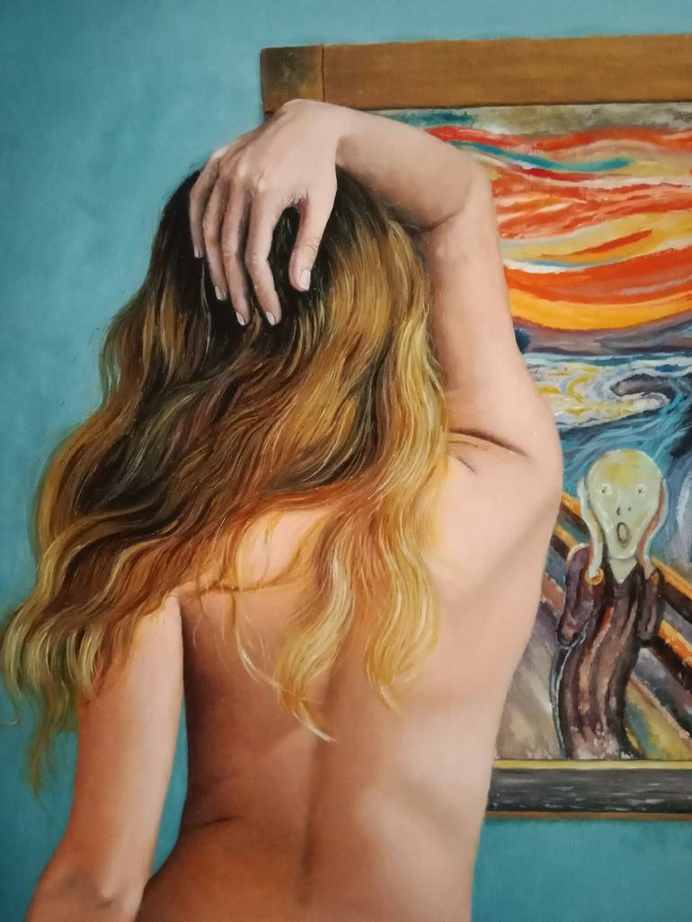 Original Fine Art Nude Painting by Daniel Dominguez Garcia