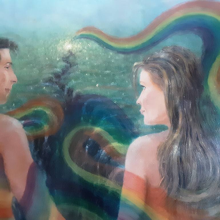 Original Figurative Love Painting by Daniel Dominguez Garcia