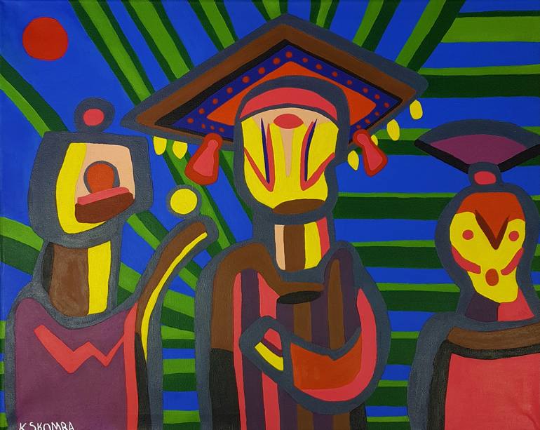 Tribe Painting by Konrad Skomra | Saatchi Art