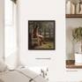 Framed painting of nude woman in weeping willow