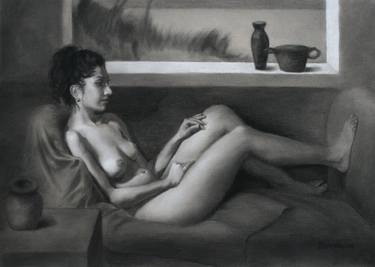 Original Realism Nude Drawings by Kelly Borsheim