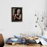 small portrait of a singing Eve in dining room art