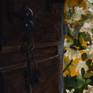 The artist celebrates her new home in Tuscany, Italy, as the afternoon sun shines past the keys in the front door.  Jasmine flowers lie just outside on the stairs with the Tuscan warm colors in the background.
She ships from Florence, Italy.