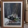 White inner & gold outer frame, ready to hang