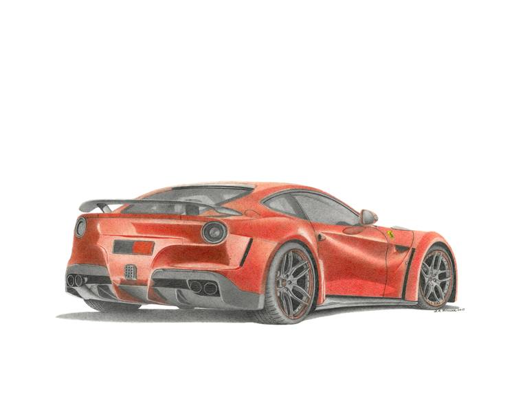 Ferrari F12 Berlinetta Novitecrosso N Largo Drawing By Daryl Morrison Saatchi Art