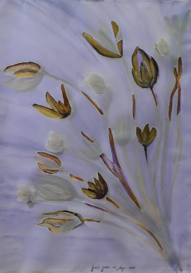 Original Figurative Floral Paintings by Gisele Gobbo