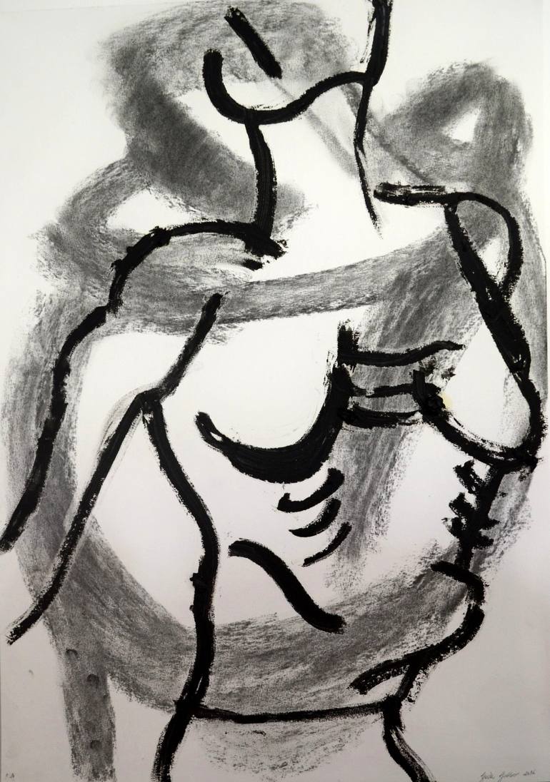 Original Figurative Body Drawing by Gisele Gobbo