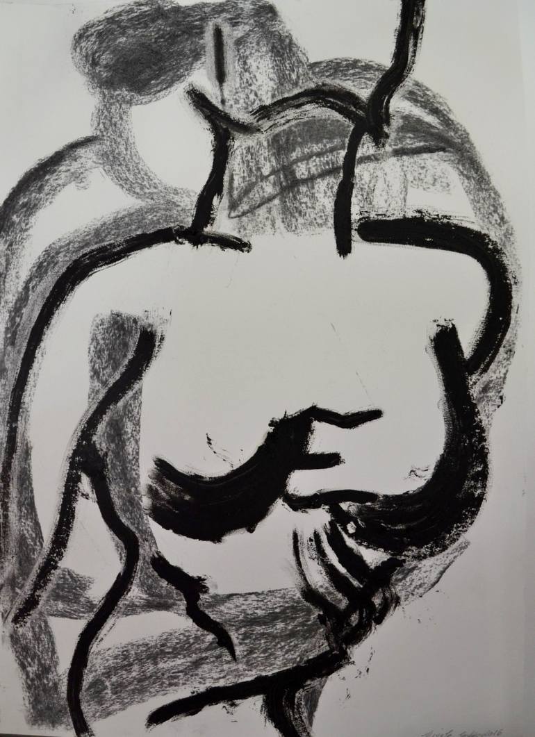 Original Figurative Body Drawing by Gisele Gobbo