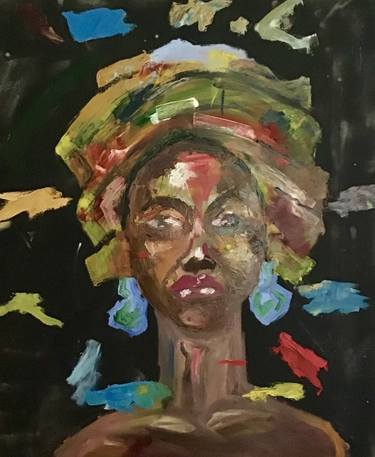 Original Expressionism Portrait Painting by Thato Letsoalo