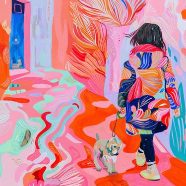 Original Abstract Expressionism Children Digital by Miriam Hart