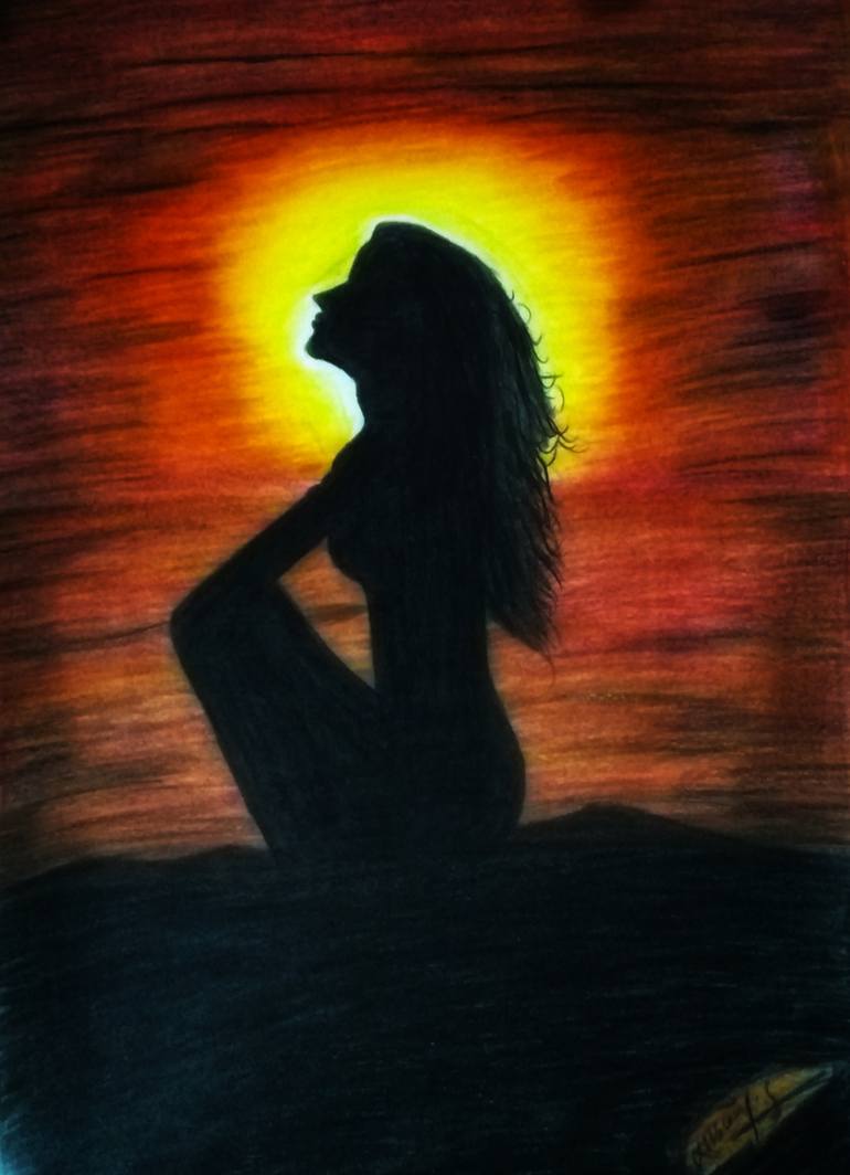 Shadow girl Painting by Sachin sathawane | Saatchi Art