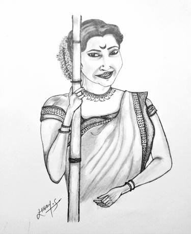 Original Fine Art Women Drawings by Sachin sathawane