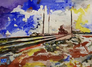 Print of Abstract Expressionism Landscape Mixed Media by John Hacking