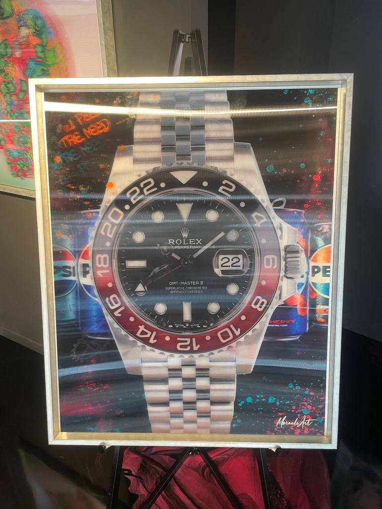 Original Time Mixed Media by Art Marnali  Pop Art Art on Aluminum Dibond  MARNALI ART PEPSI ROLEX