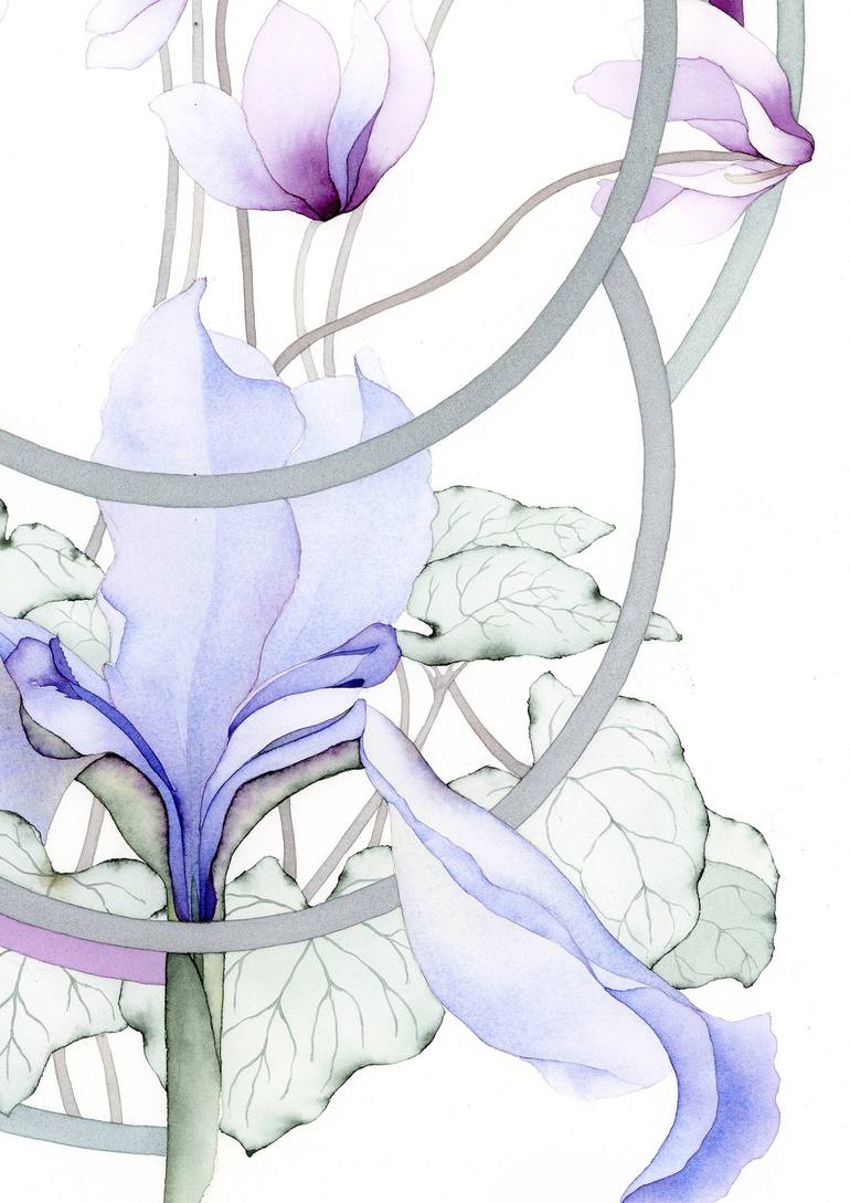 Original Art Deco Floral Painting by Anto Zv
