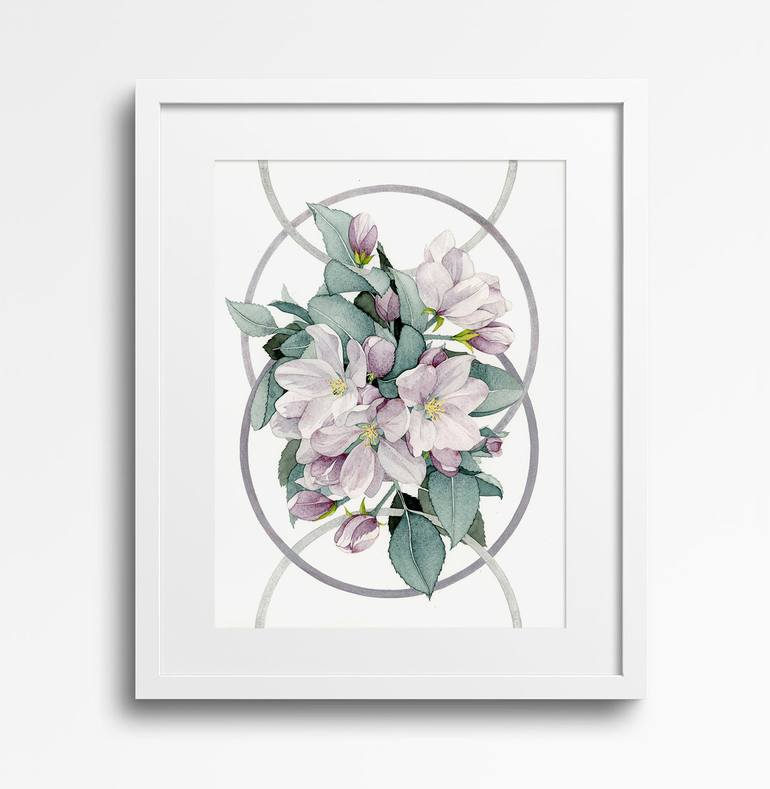 Original Art Deco Floral Painting by Anto ZV