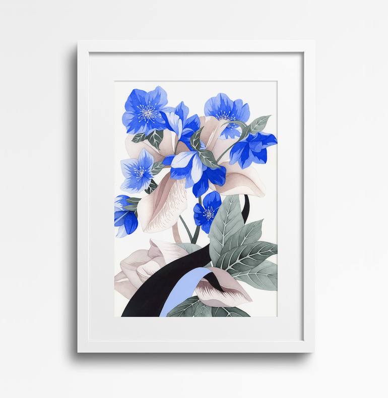 Original Art Deco Floral Painting by Anto ZV