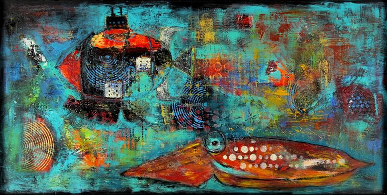 Under The Sea Painting by Karina Riebel | Saatchi Art