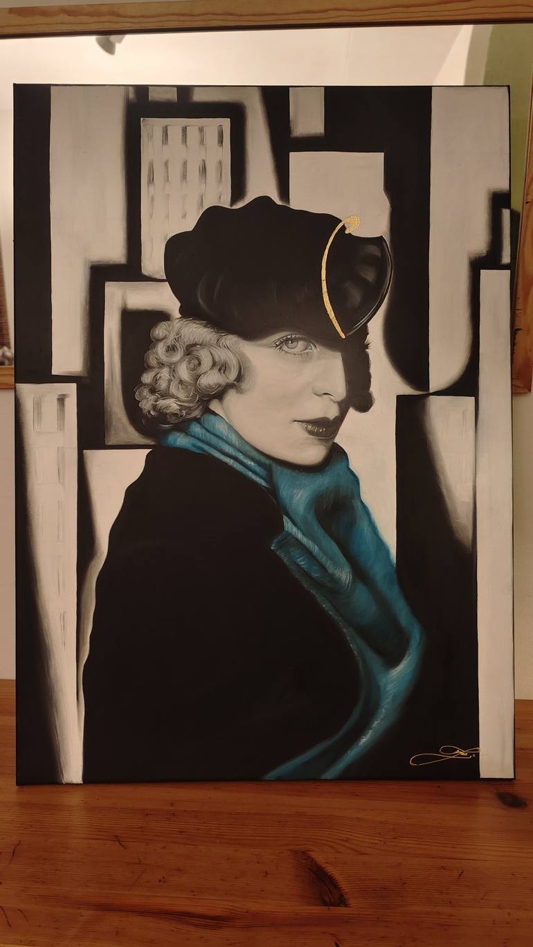 Original Art Deco Women Painting by Eliška Zradičková