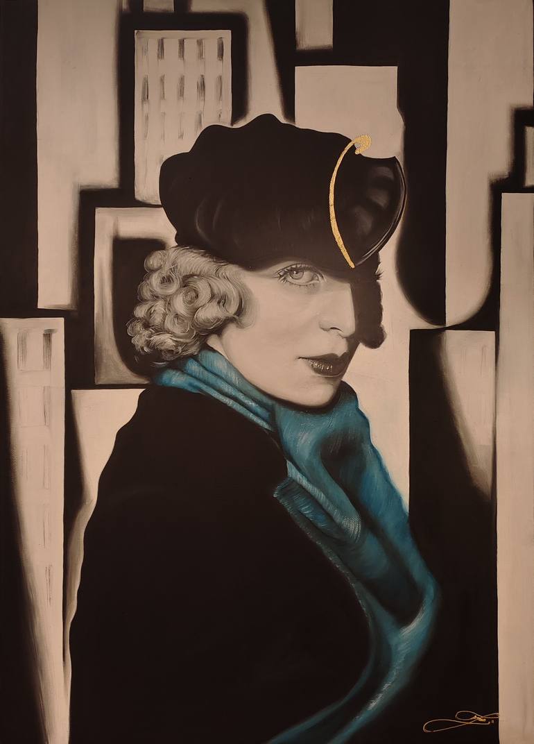 Original Art Deco Women Painting by Eliška Zradičková