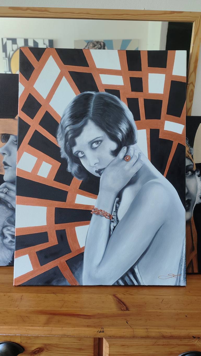 Original Art Deco Celebrity Painting by Eliška Zradičková