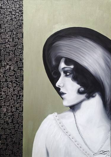 Print of Art Deco Portrait Paintings by Eliška Zradičková