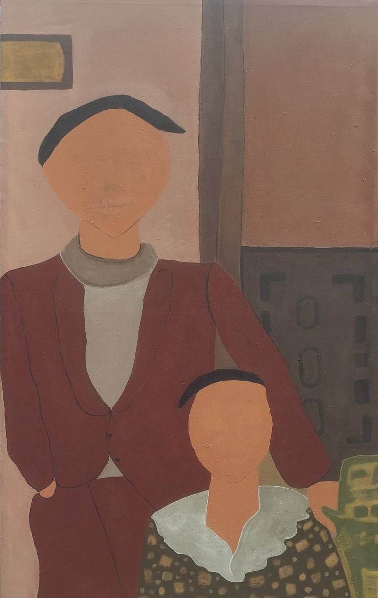 Original Abstract Expressionism Family Paintings by Emmanuel Akolo