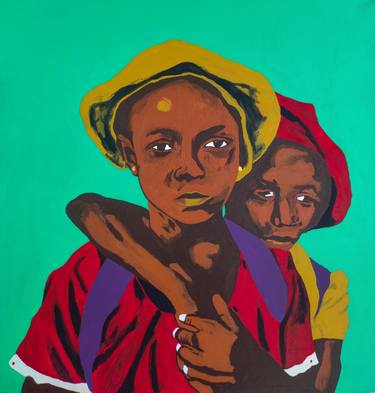 Original Expressionism Family Paintings by Emmanuel Akolo