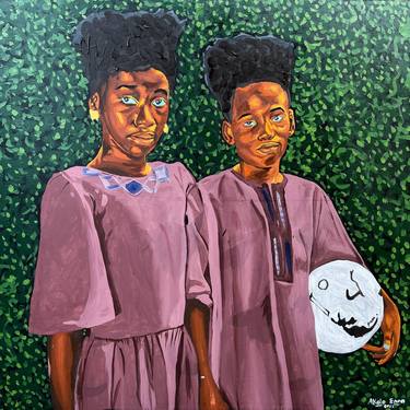 Original Figurative Family Paintings by Emmanuel Akolo