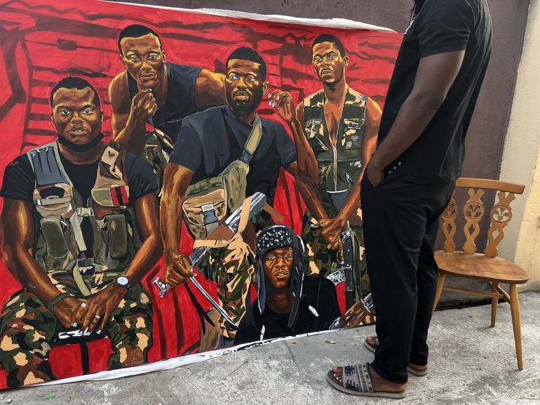 Original Conceptual Men Painting by Emmanuel Akolo