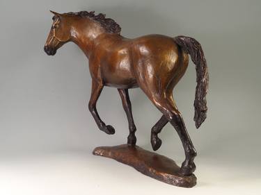 Original Figurative Horse Sculpture by Lisbeth Sabol
