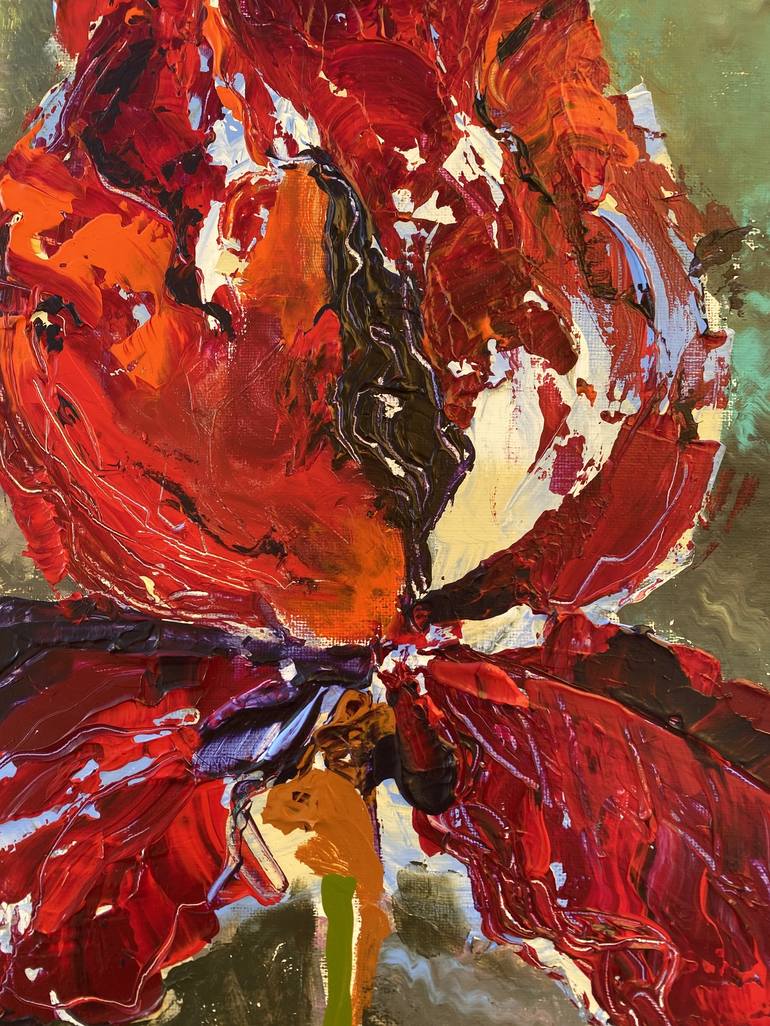 Original Abstract Floral Painting by Oksana Petrova