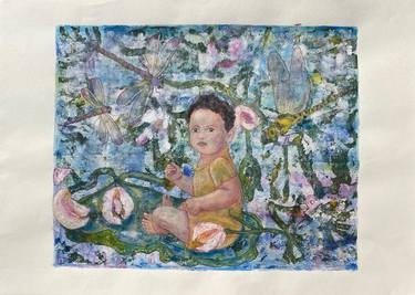 Original Figurative Children Paintings by Rosa Bittner