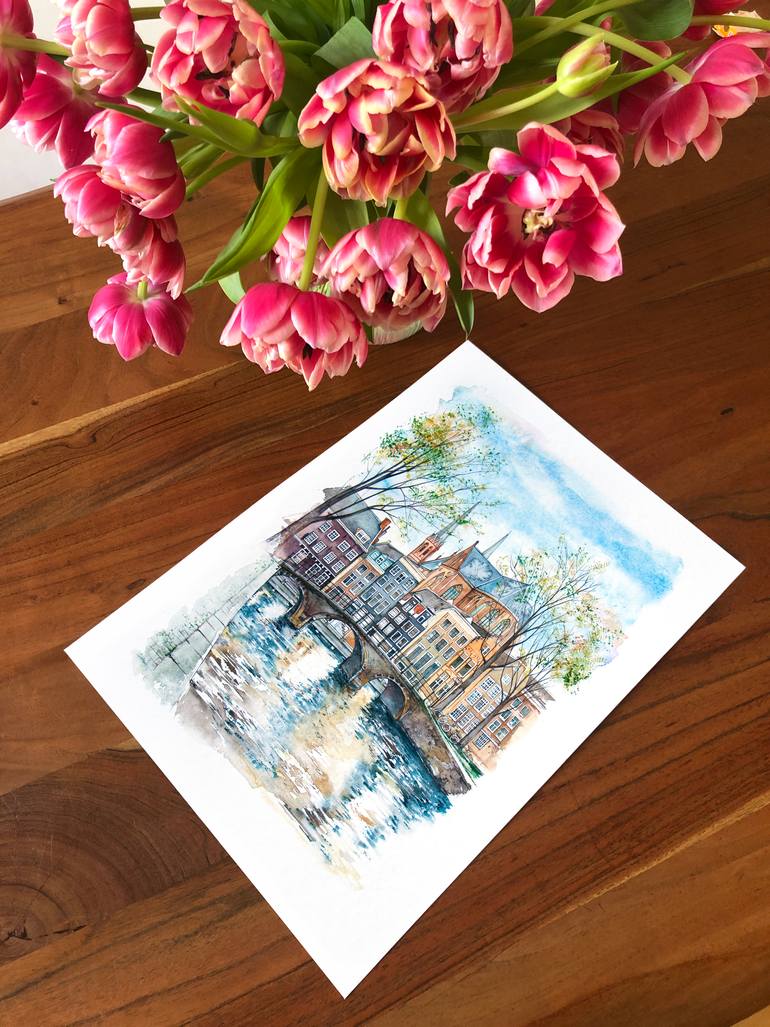 Original Contemporary Cities Painting by Anna Stakanova