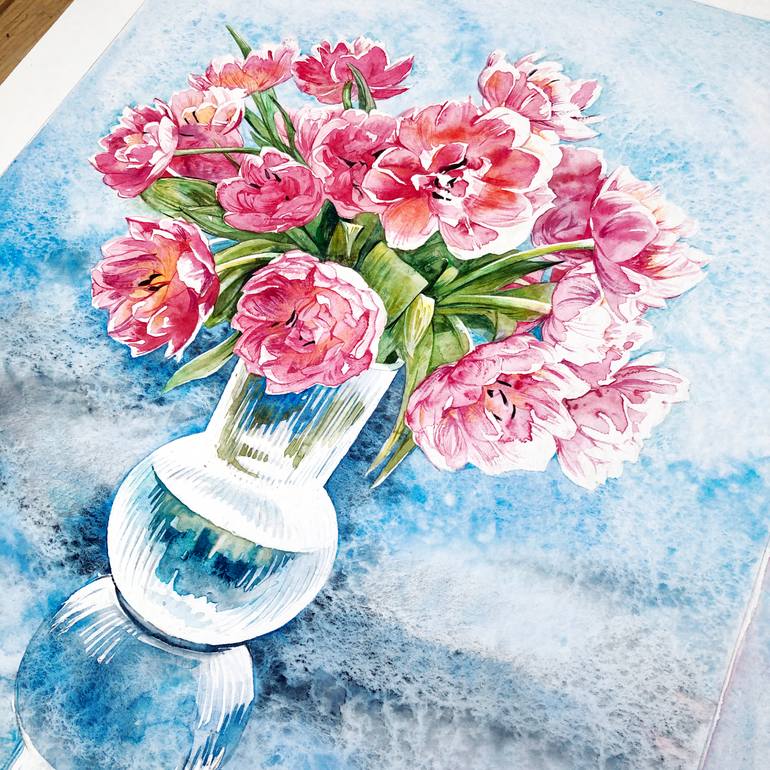 Original Contemporary Floral Painting by Anna Stakanova