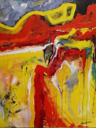Original Abstract Expressionism Abstract Paintings by Tatiana Poupkova